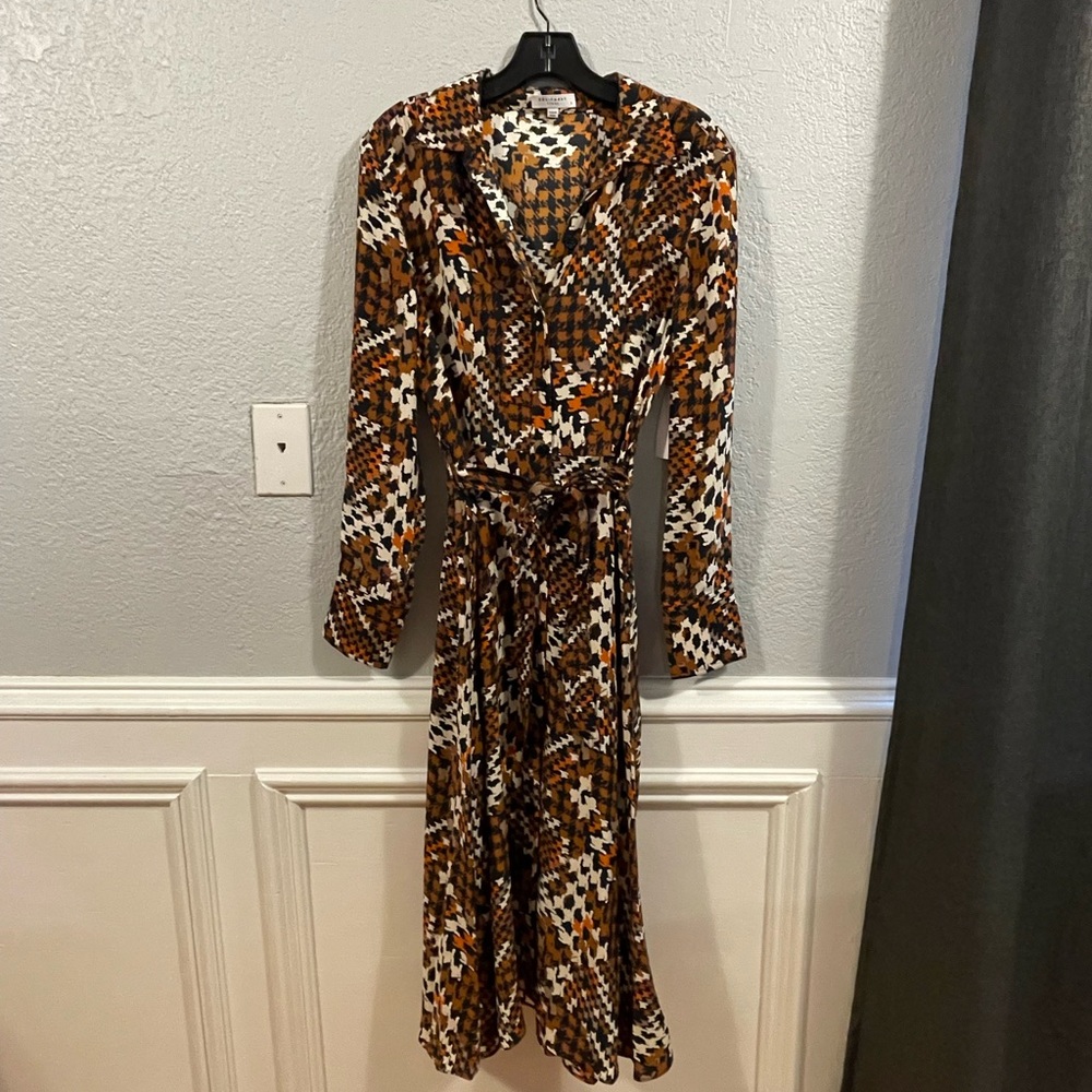 Equipment Relle Silk Dress Houndstooth NWT - Size 6
